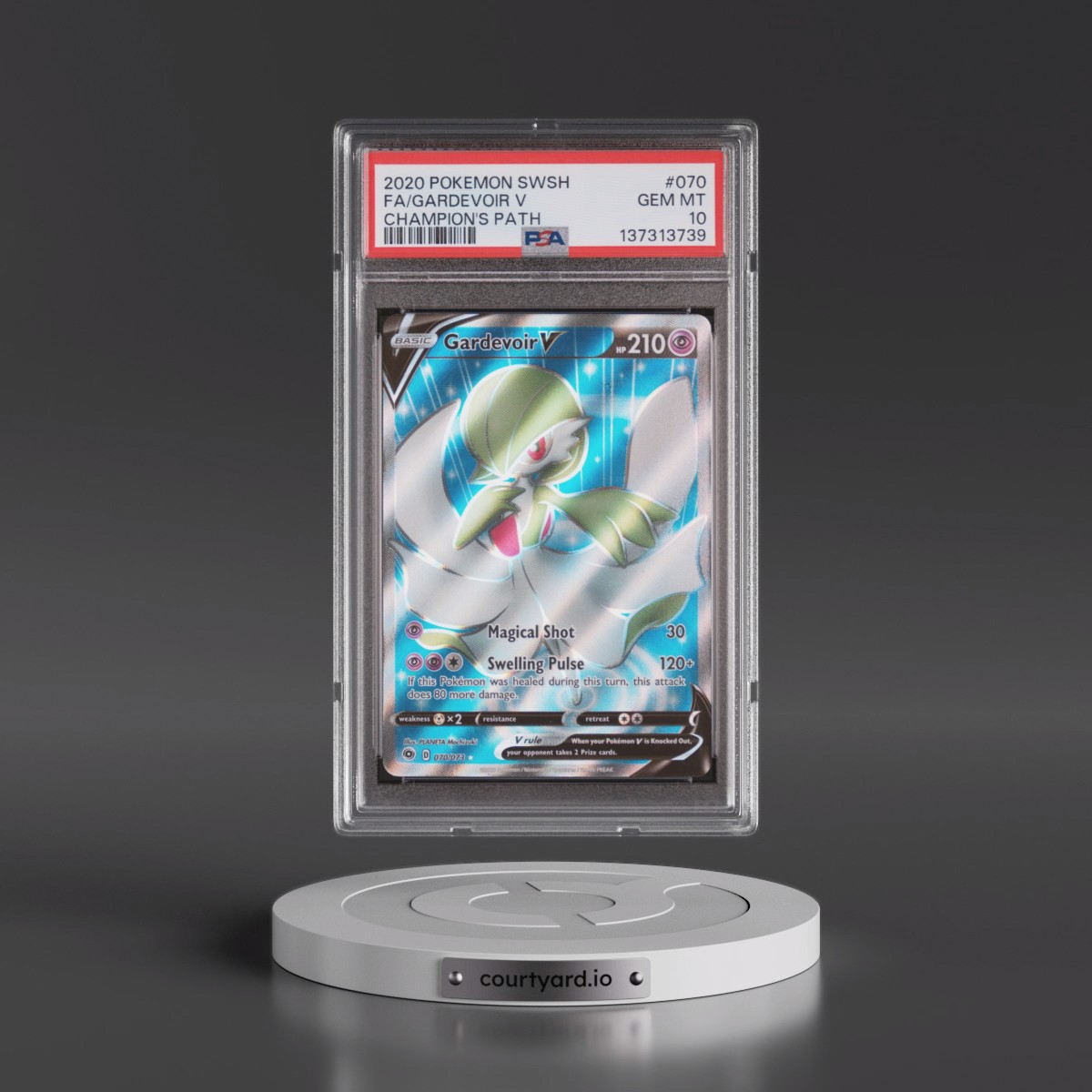 2020 Pokémon Sword & Shield Champion's Path #070 Gardevoir V - Holo Full Art (PSA 10 GEM MINT)