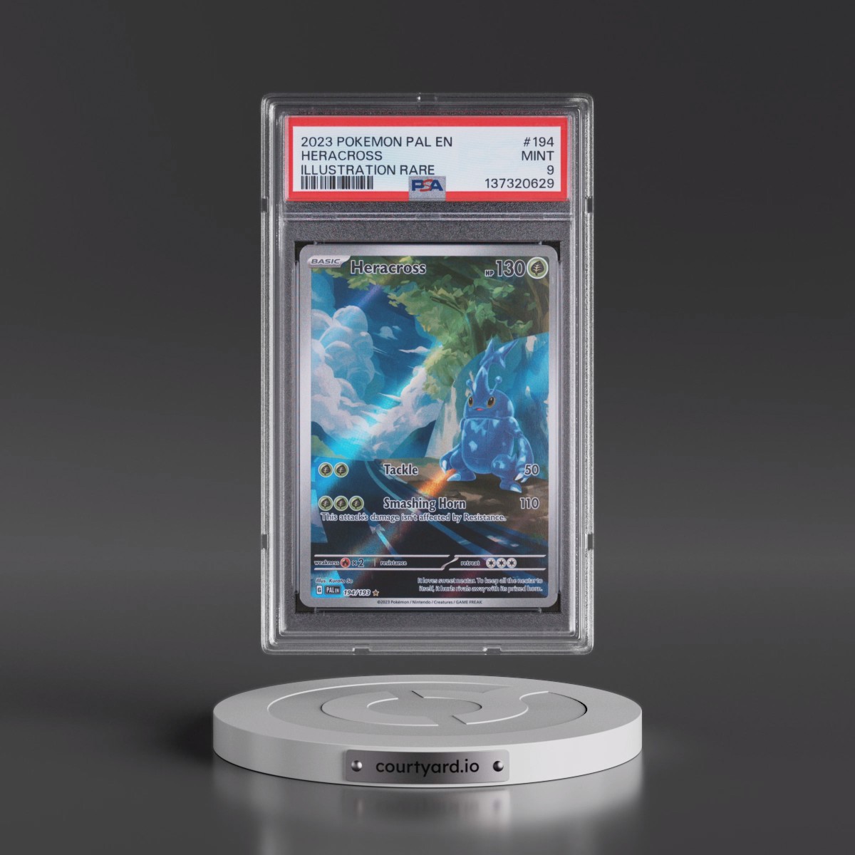 2023 Pokémon Pal EN-Paldea Evolved #194 Heracross - Illustration Rare (PSA 9 MINT)