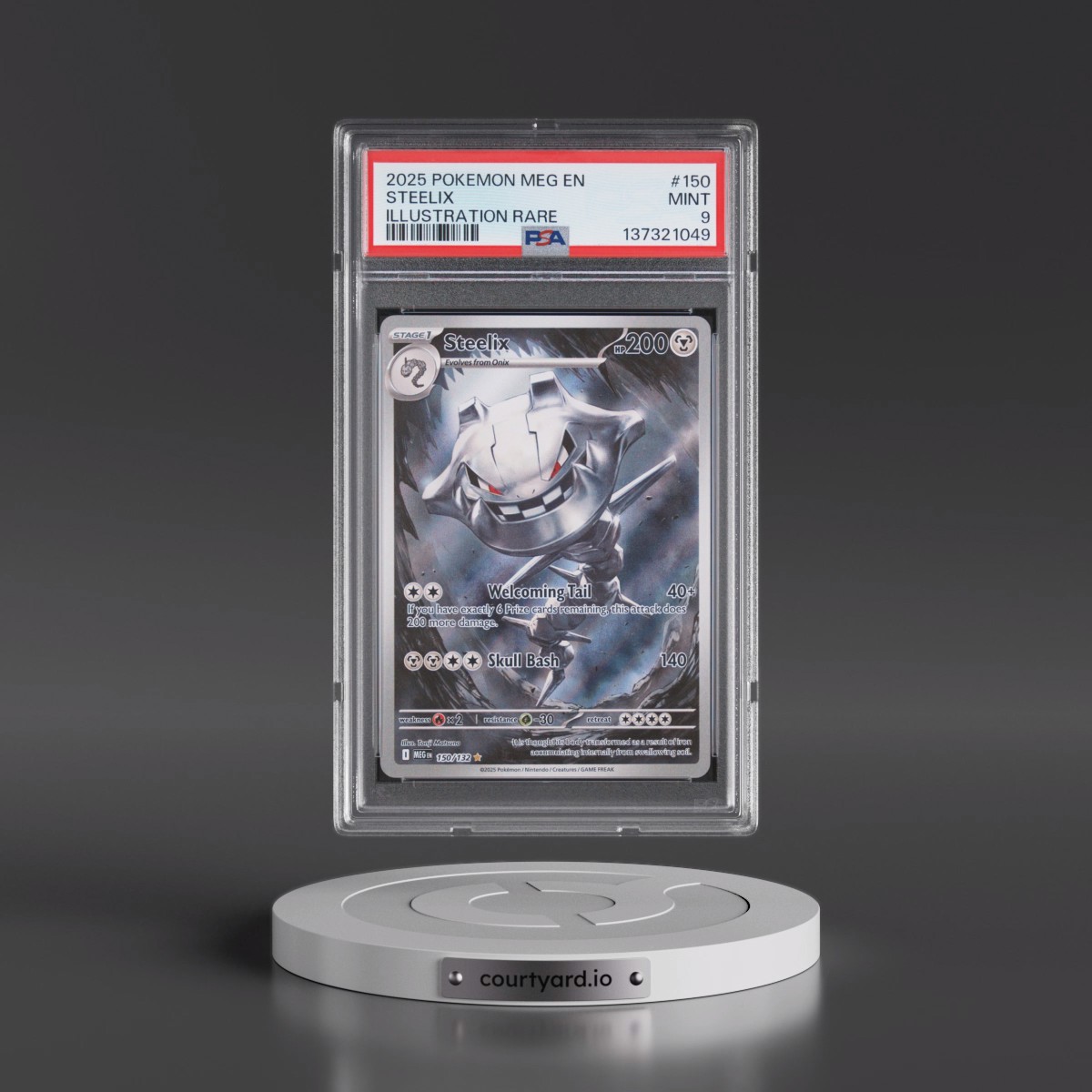 2025 Pokémon Meg EN-Mega Evolution #150 Steelix - Illustration Rare (PSA 9 MINT)