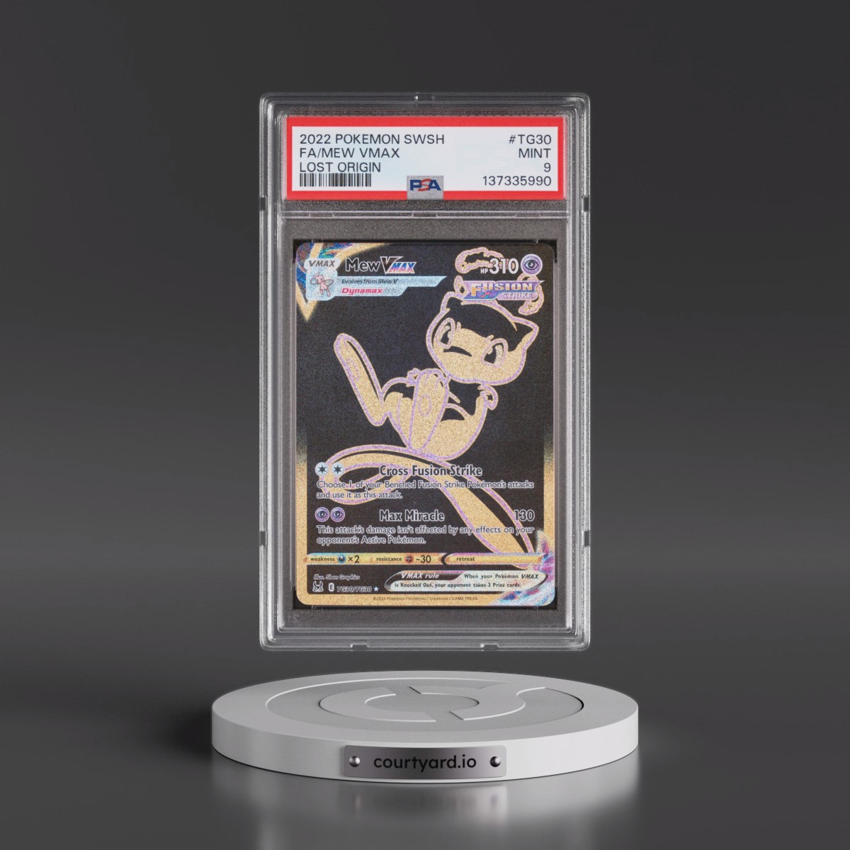 2022 Pokémon Sword & Shield Lost Origin #TG30 Mew Vmax - Full Art (PSA 9 MINT)
