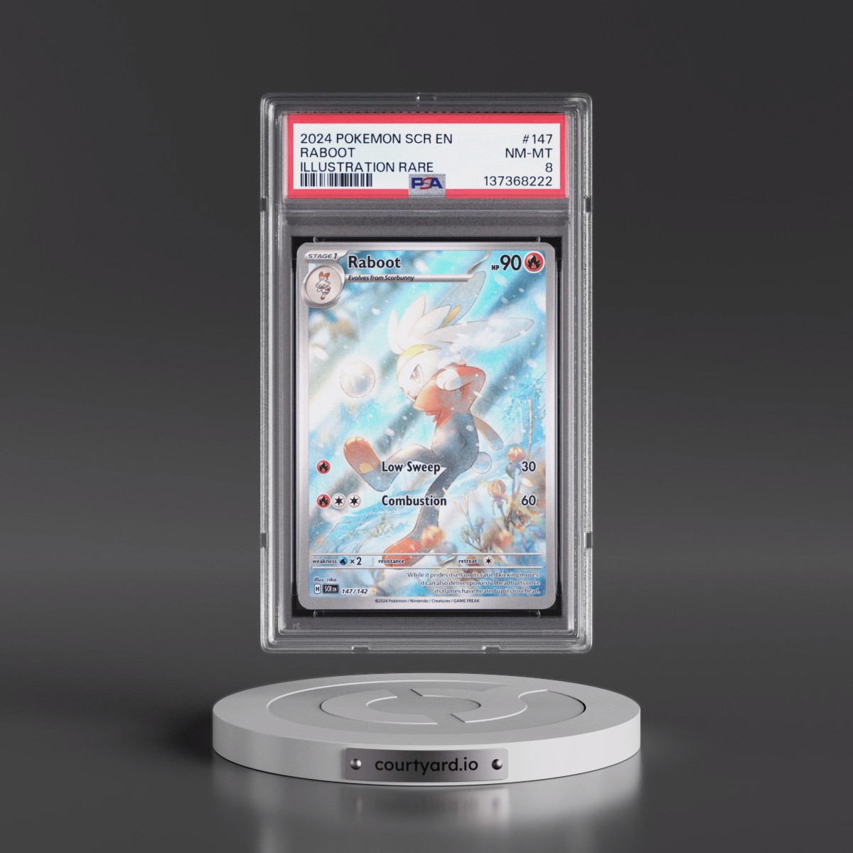 2024 Pokémon Scr EN-Stellar Crown #147 Raboot - Illustration Rare (PSA 8 NM-MT)