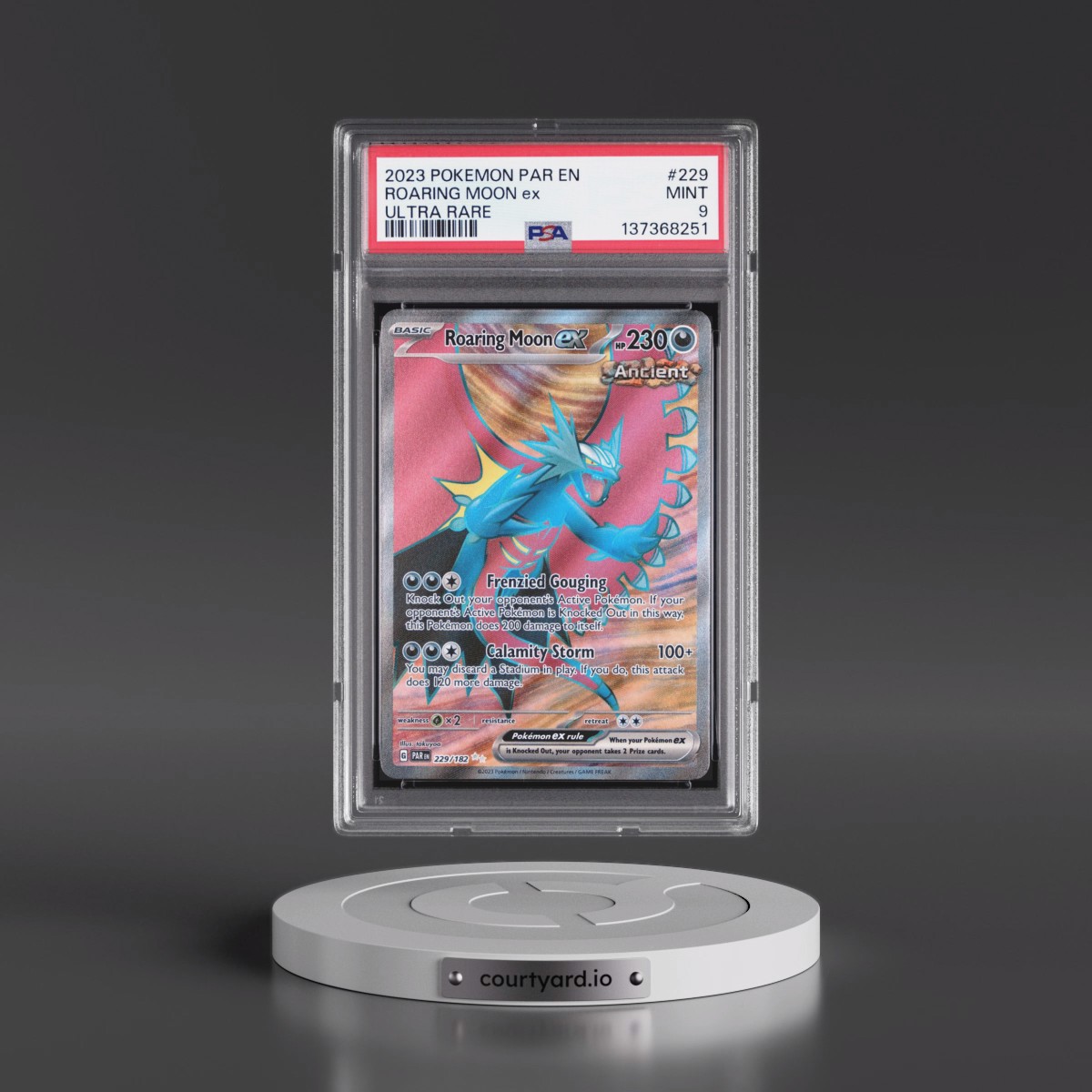 2023 Pokémon Par EN-Paradox Rift #229 Roaring Moon EX - Holo Ultra Rare (PSA 9 MINT)