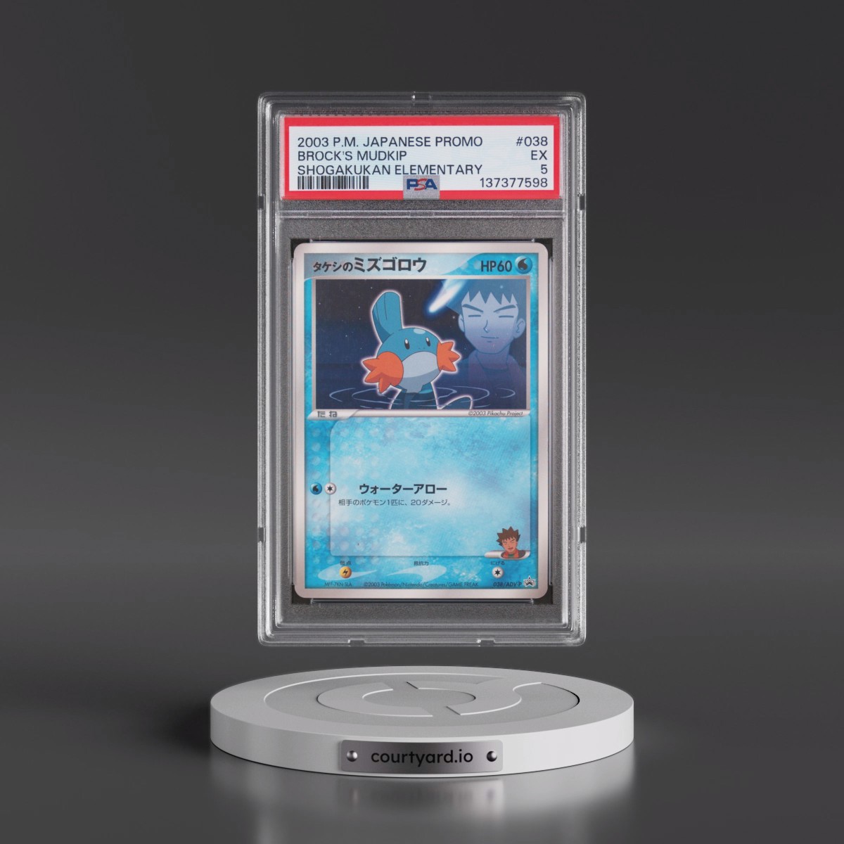 2003 Pokémon Promo #038 Brock's Mudkip - Shogakukan Elementary School (PSA 5 EX)
