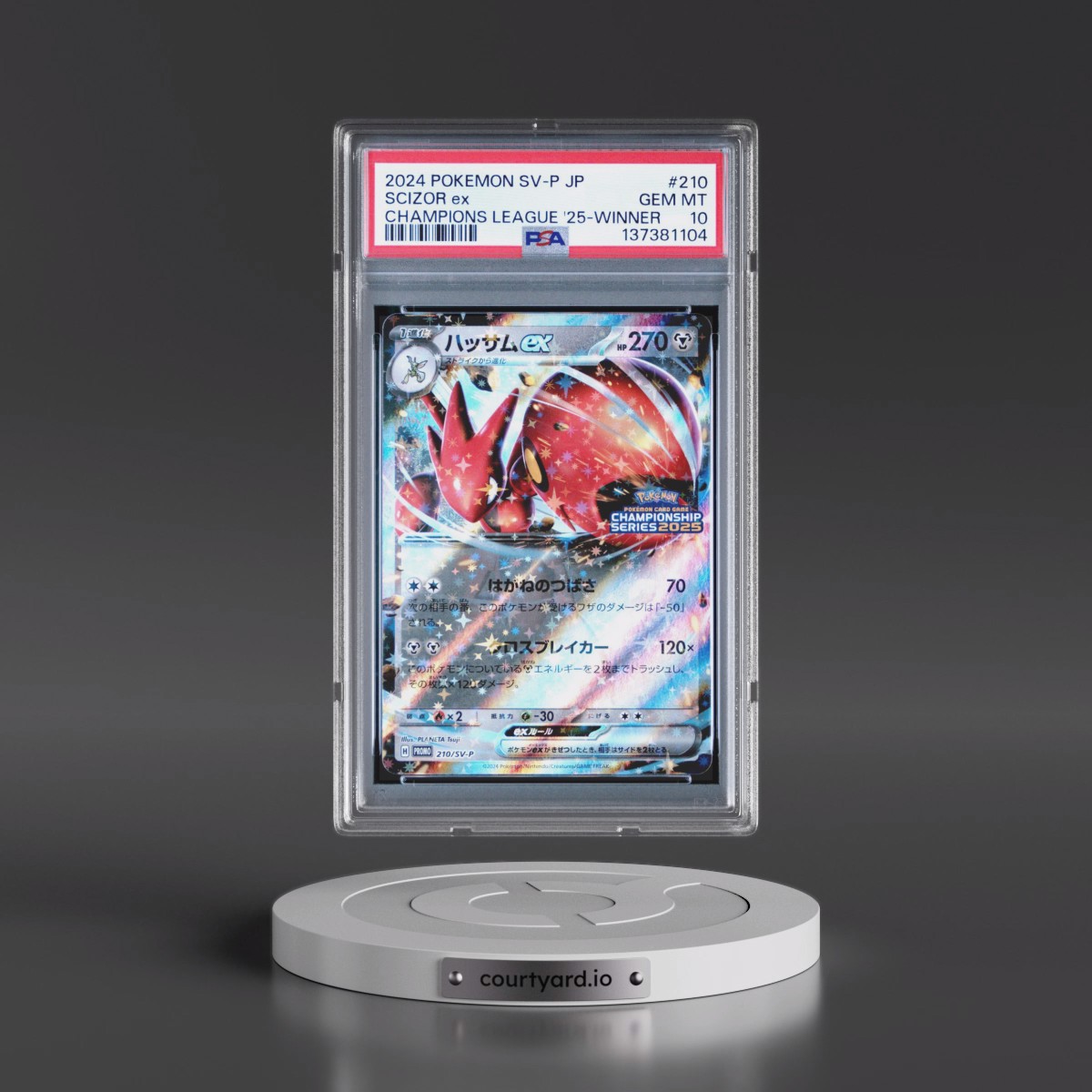 2024 Pokémon SV-P Promo #210 Scizor EX - Holo Champions League 2025-Winner Prize (PSA 10 GEM MINT)