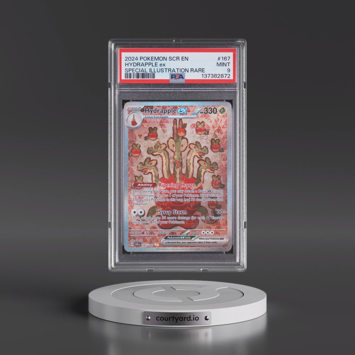 2024 Pokémon Scr EN-Stellar Crown #167 Hydrapple EX - Holo Special Illustration Rare (PSA 9 MINT)