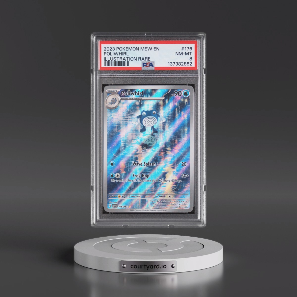 2023 Pokémon Mew EN-151 #176 Poliwhirl - Illustration Rare (PSA 8 NM-MT)