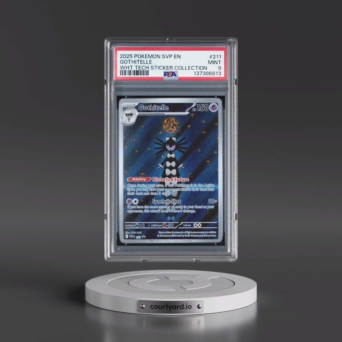 2025 Pokémon Svp EN-SV Black Star Promo #211 Gothitelle - White Flare Tech Sticker Collection (PSA 9 MINT)