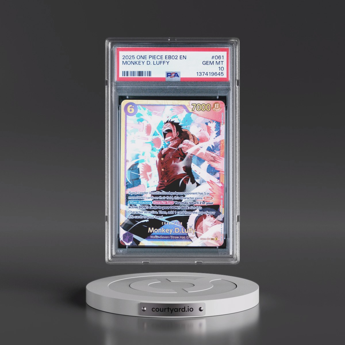 2025 One Piece EB02-Extra Booster -Anime 25th Collection #061 Monkey D. Luffy (PSA 10 GEM MINT)