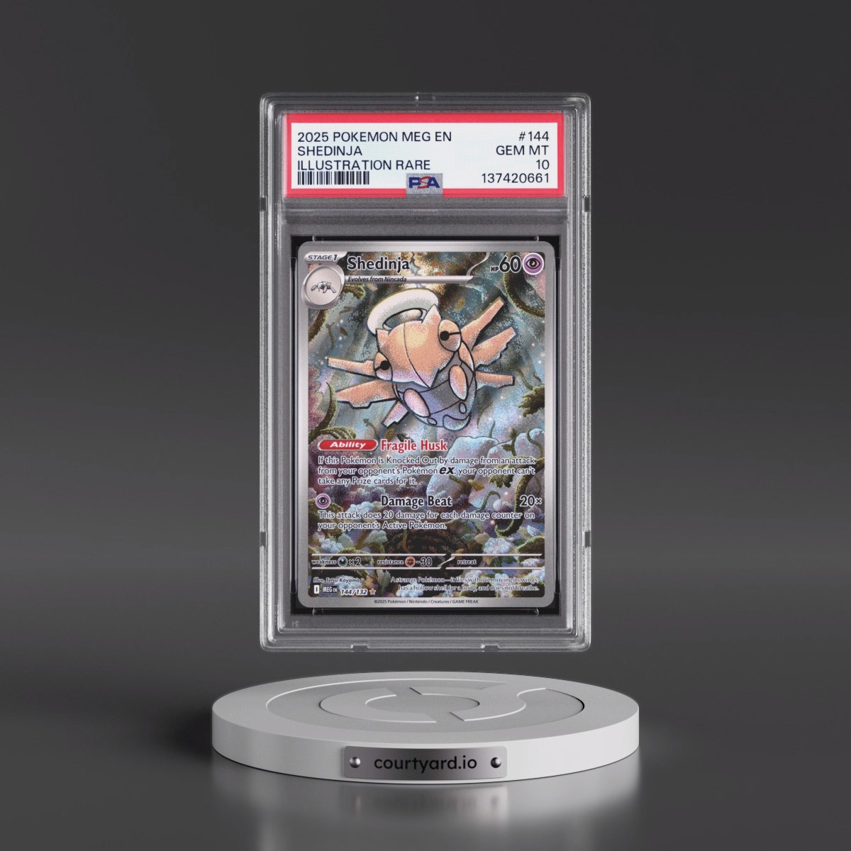 2025 Pokémon Meg EN-Mega Evolution #144 Shedinja - Illustration Rare (PSA 10 GEM MINT)
