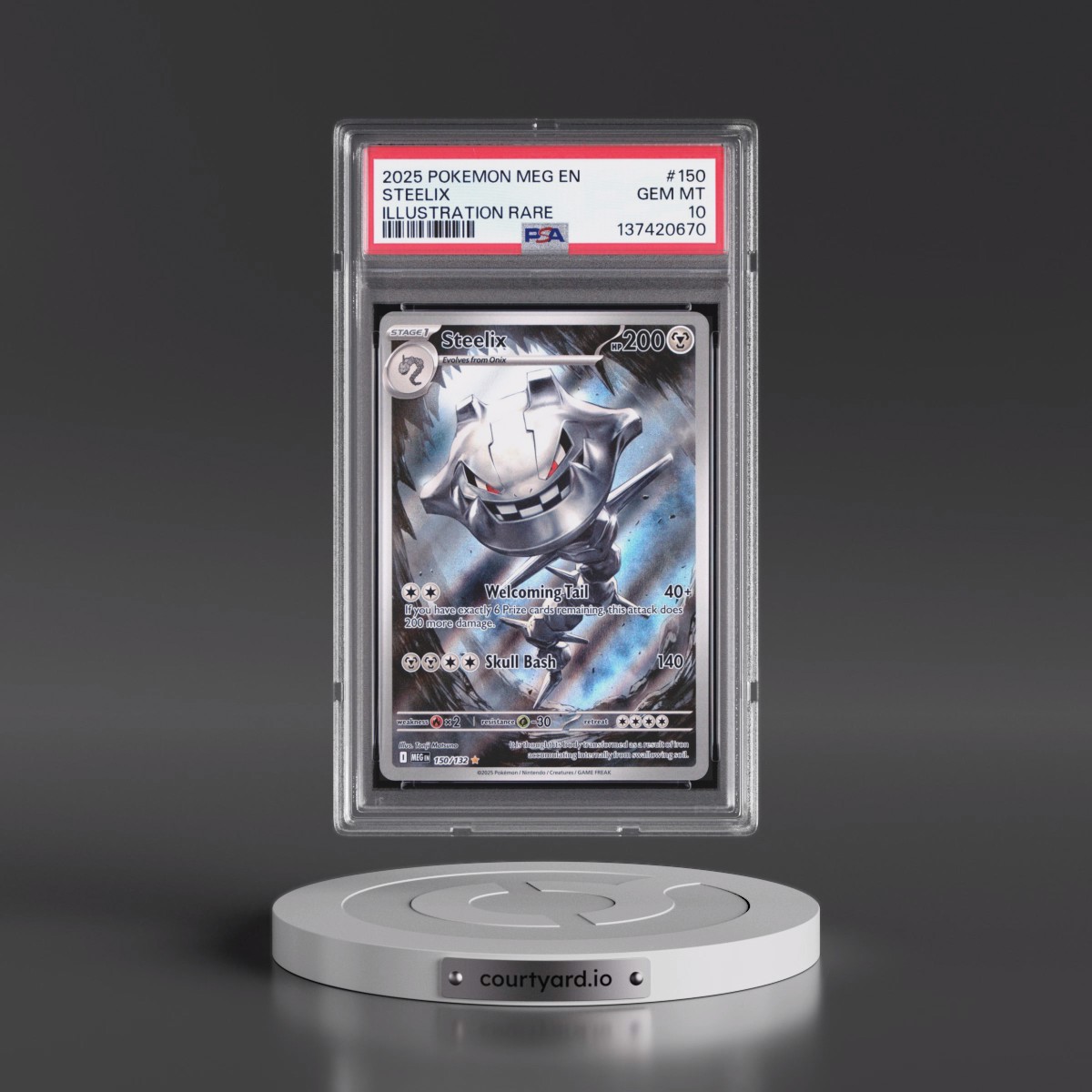 2025 Pokémon Meg EN-Mega Evolution #150 Steelix - Illustration Rare (PSA 10 GEM MINT)