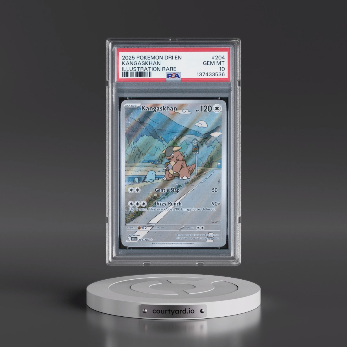 2025 Pokémon Dri EN-Destined Rivals #204 Kangaskhan - Illustration Rare (PSA 10 GEM MINT)
