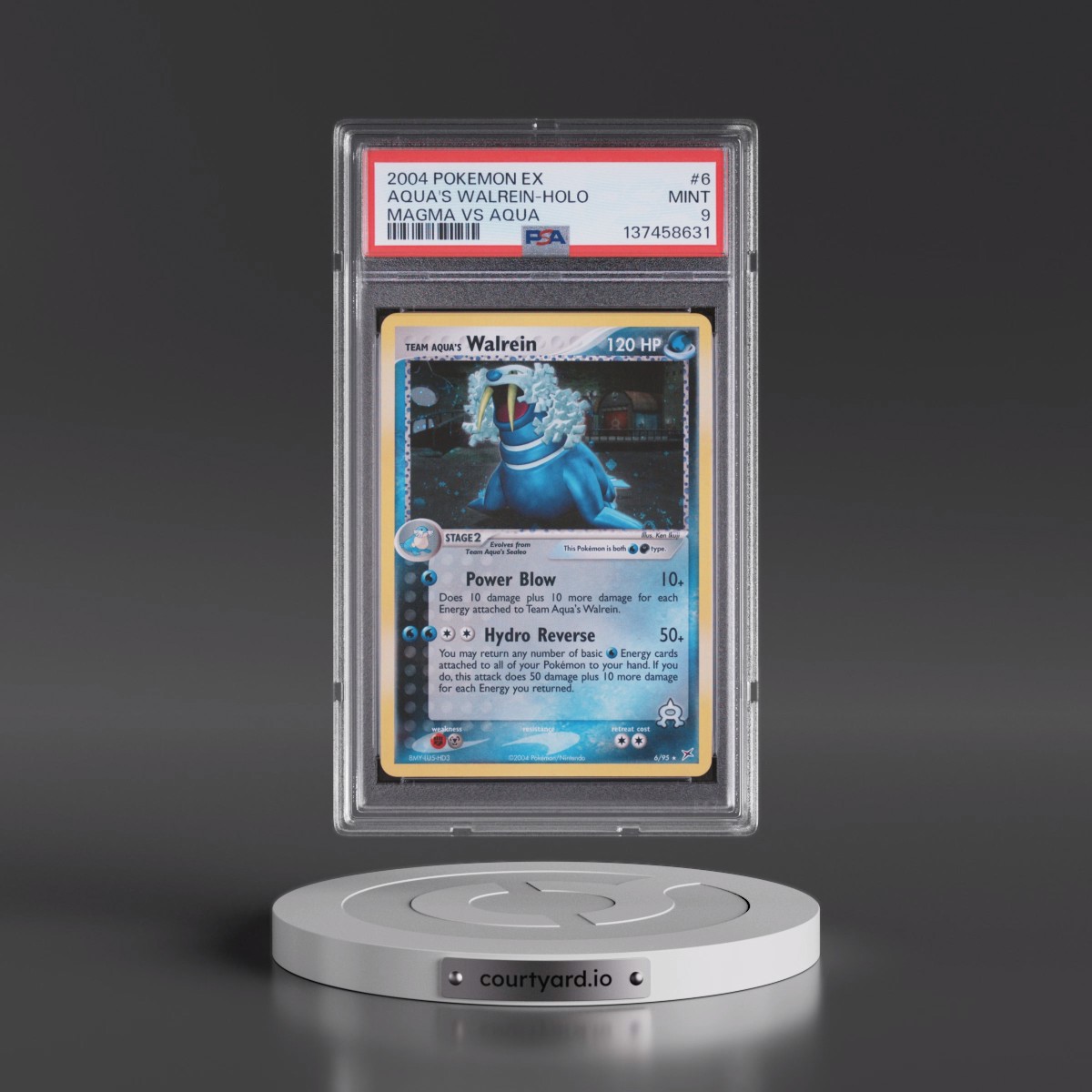 2004 Pokémon EX Team Magma VS Team Aqua #6 Team Aqua's Walrein - Holo (PSA 9 MINT)