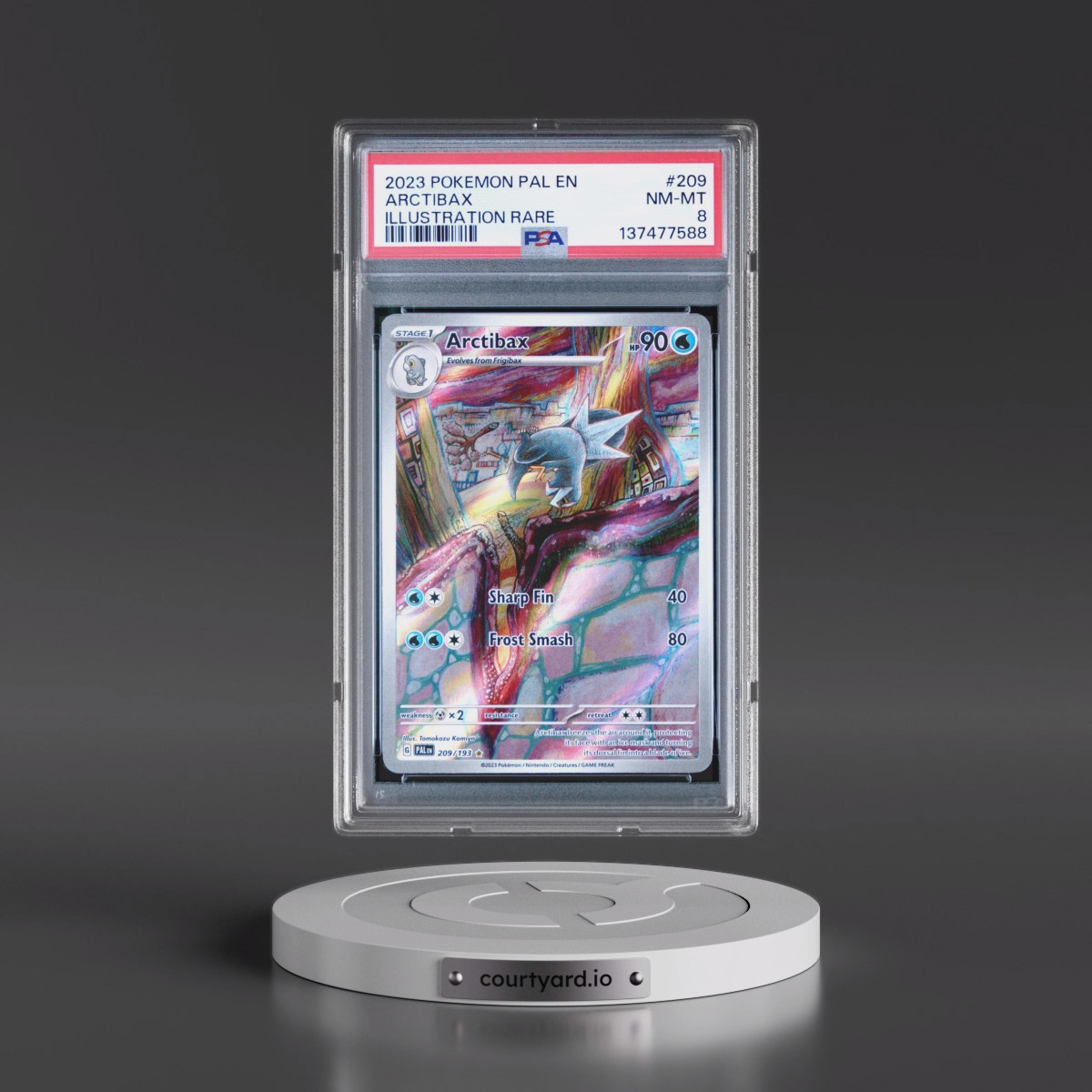 2023 Pokémon Pal EN-Paldea Evolved #209 Arctibax - Illustration Rare (PSA 8 NM-MT)