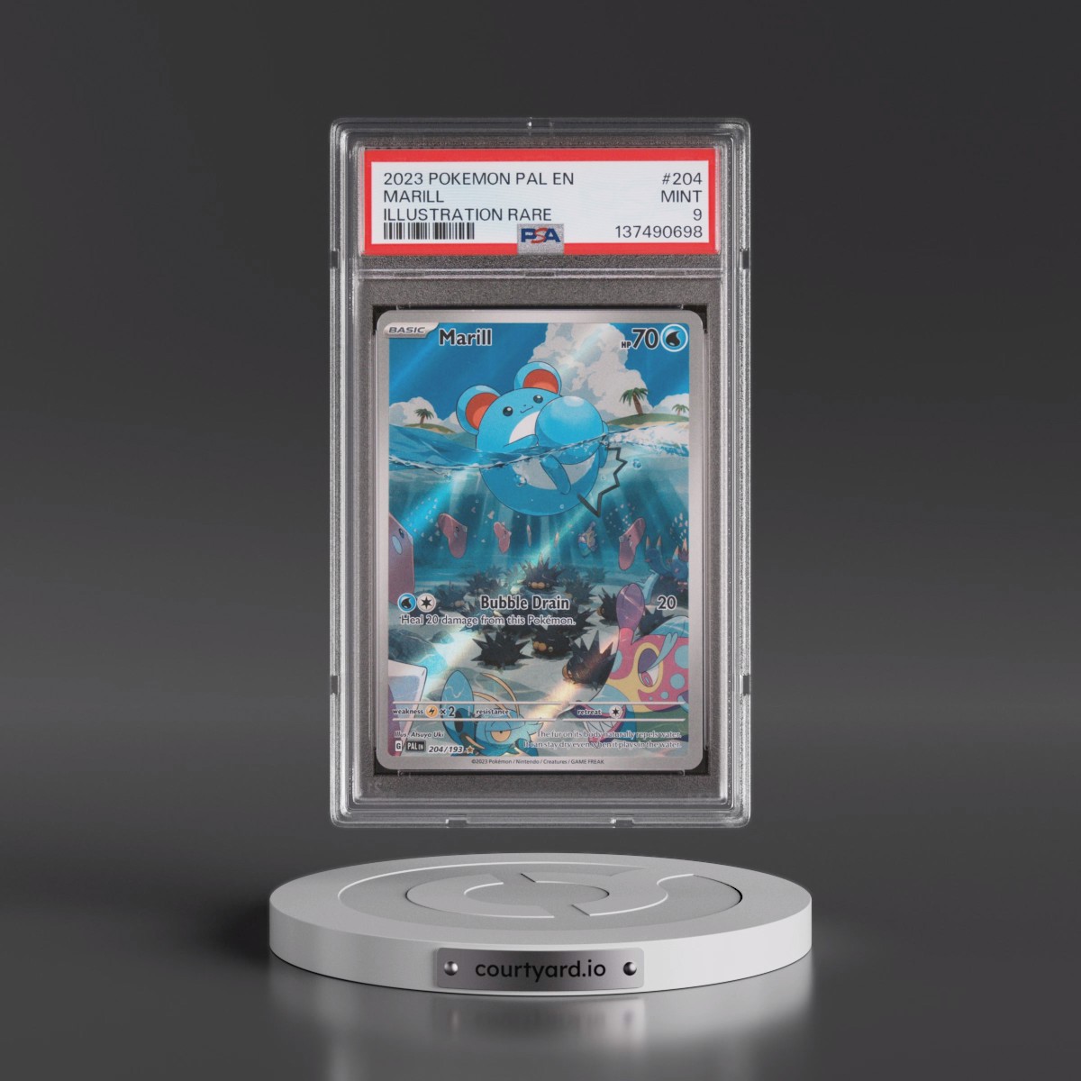 2023 Pokémon Pal EN-Paldea Evolved #204 Marill - Illustration Rare (PSA 9 MINT)