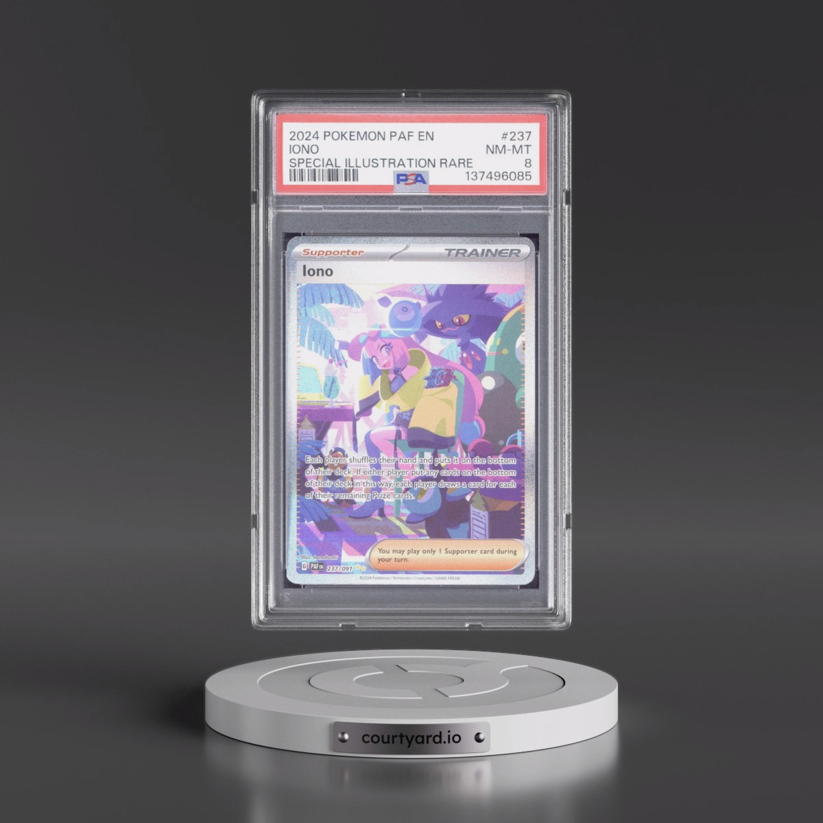 2024 Pokémon Paf EN-Paldean Fates #237 Iono - Special Illustration Rare (PSA 8 NM-MT)