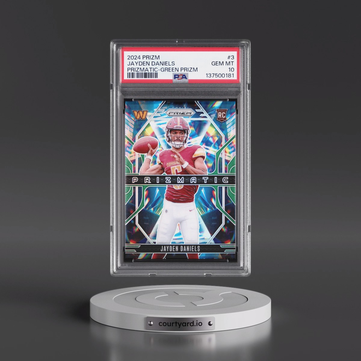 2024 Panini Prizm Prizmatic #3 Jayden Daniels - Green Prizm (PSA 10 GEM MINT)