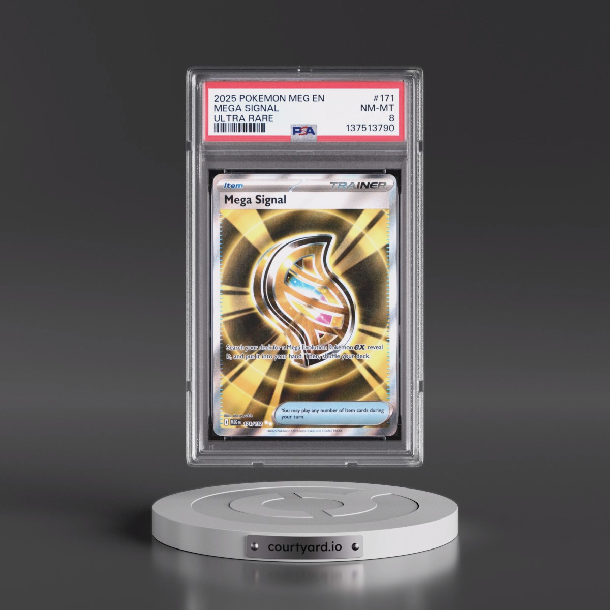 2025 Pokémon Meg EN-Mega Evolution #171 Mega Signal - Ultra Rare (PSA 8 NM-MT)