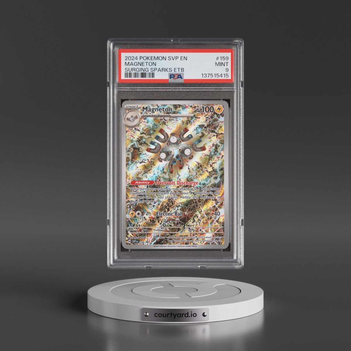 2024 Pokémon Svp EN-SV Black Star Promo #159 Magneton - Surging Sparks Elite Trainer Box (PSA 9 MINT)