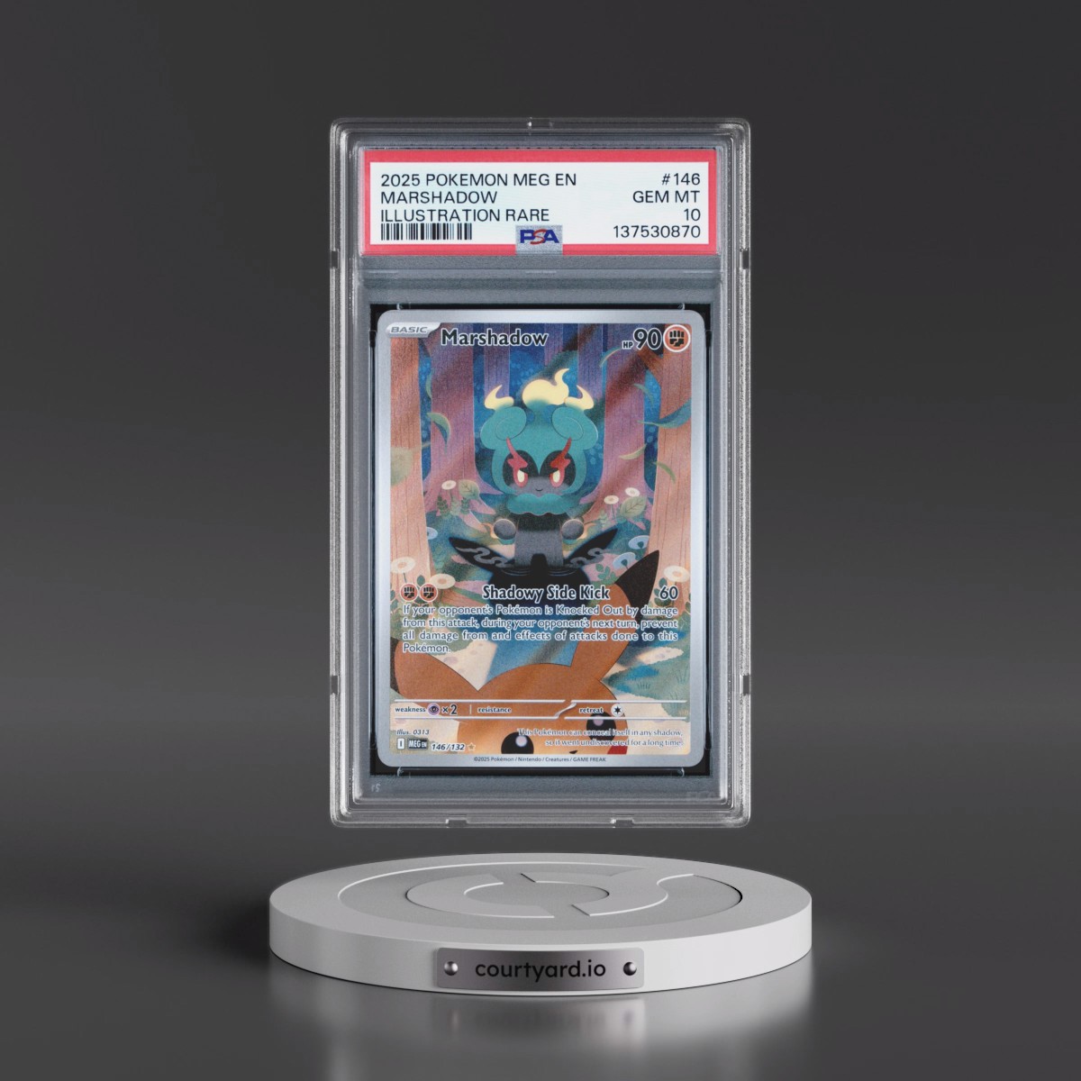 2025 Pokémon Meg EN-Mega Evolution #146 Marshadow - Illustration Rare (PSA 10 GEM MINT)