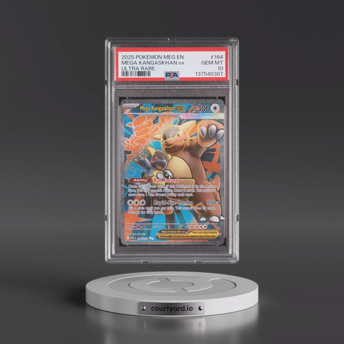 2025 Pokémon Meg EN-Mega Evolution #164 Mega Kangaskhan EX - Holo Ultra Rare (PSA 10 GEM MINT)