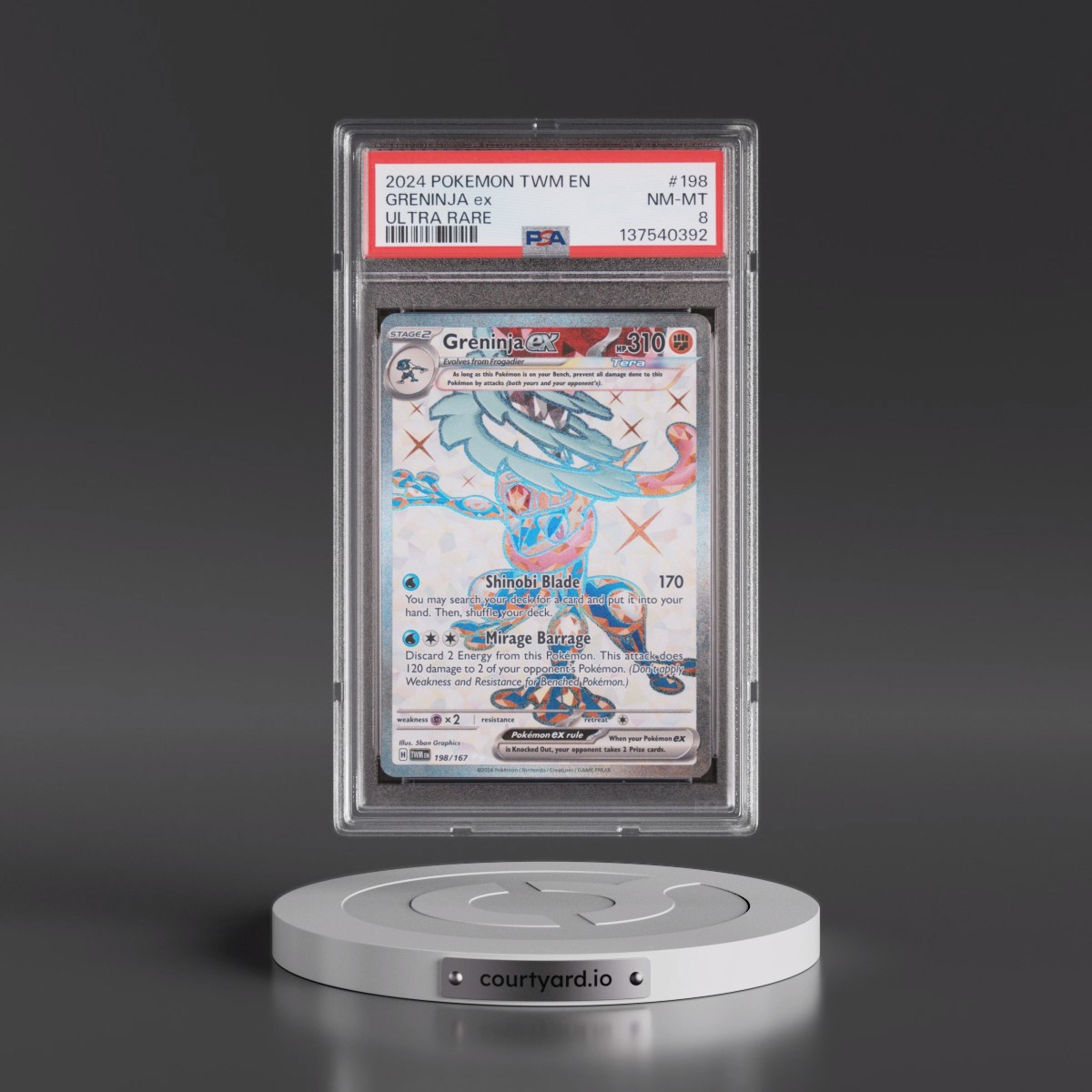 2024 Pokémon Twm EN-Twilight Masquerade #198 Greninja EX - Holo Ultra Rare (PSA 8 NM-MT)