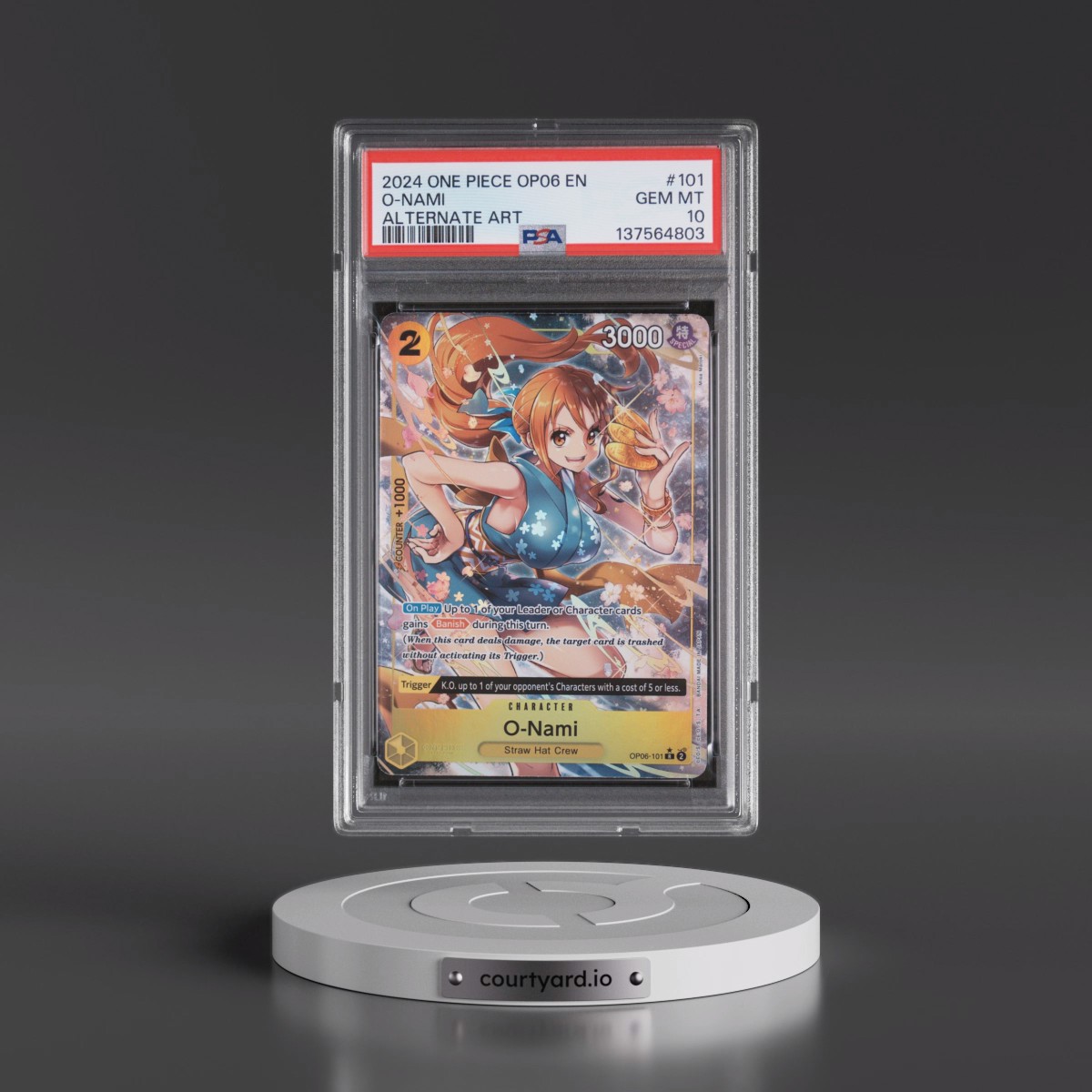2024 One Piece OP06-Wings of the Captain #101 O-Nami - Alternate Art (PSA 10 GEM MINT)