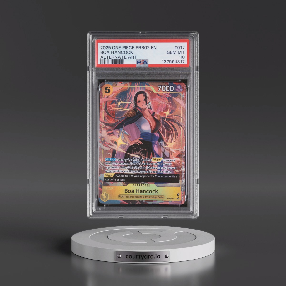 2025 One Piece PRB02-Premium Booster -One Piece Card the Best- Vol.2 #017 Boa Hancock - Alternate Art (PSA 10 GEM MINT)