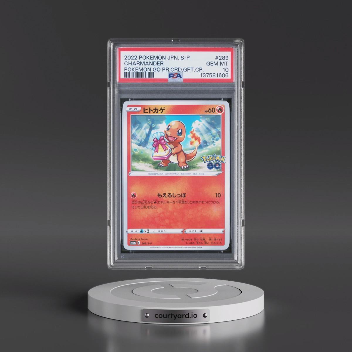 2022 Pokémon S Promo #289 Charmander - Pokemon Go Promo Card Gift Campaign (PSA 10 GEM MINT)