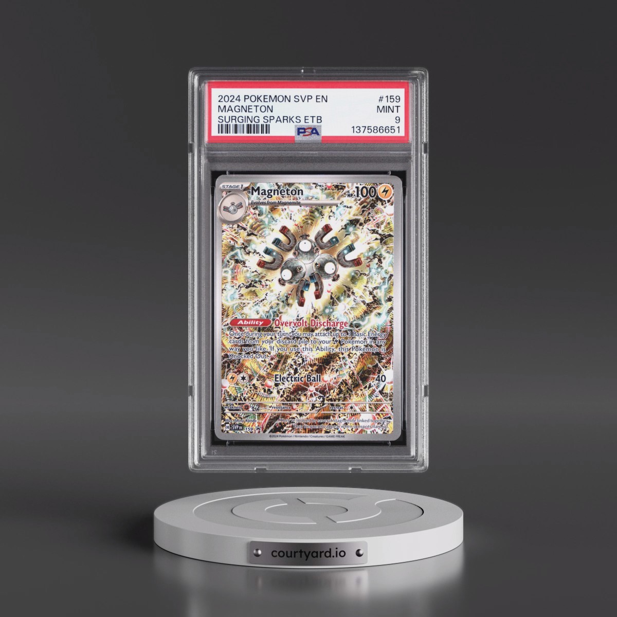 2024 Pokémon Svp EN-SV Black Star Promo #159 Magneton - Surging Sparks Elite Trainer Box (PSA 9 MINT)