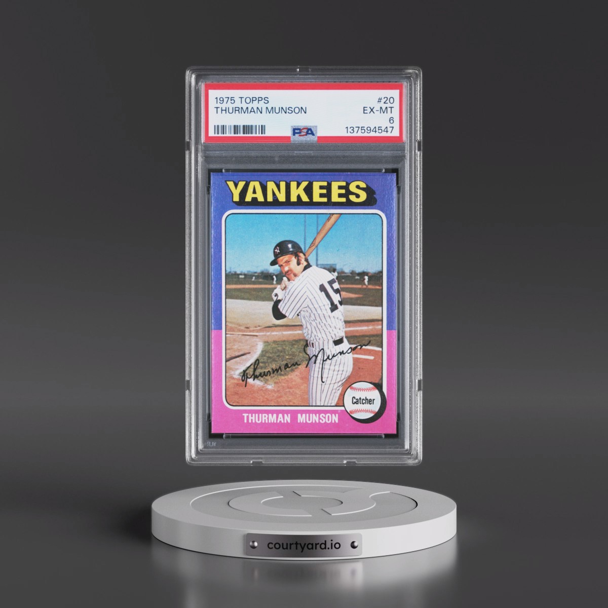 1975 Topps #20 Thurman Munson (PSA 6 EX-MT)