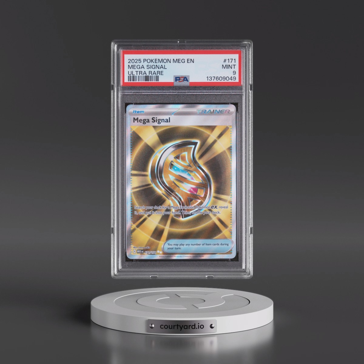 2025 Pokémon Meg EN-Mega Evolution #171 Mega Signal - Ultra Rare (PSA 9 MINT)