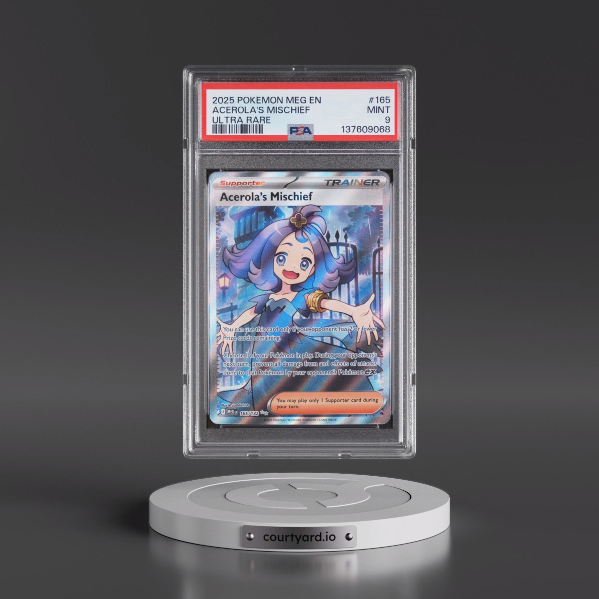2025 Pokémon Meg EN-Mega Evolution Acerola's Mischief - Ultra Rare #165 PSA 9