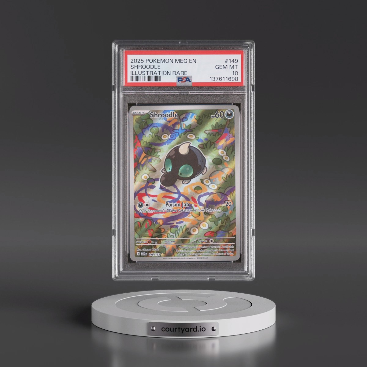 2025 Pokémon Meg EN-Mega Evolution #149 Shroodle - Illustration Rare (PSA 10 GEM MINT)