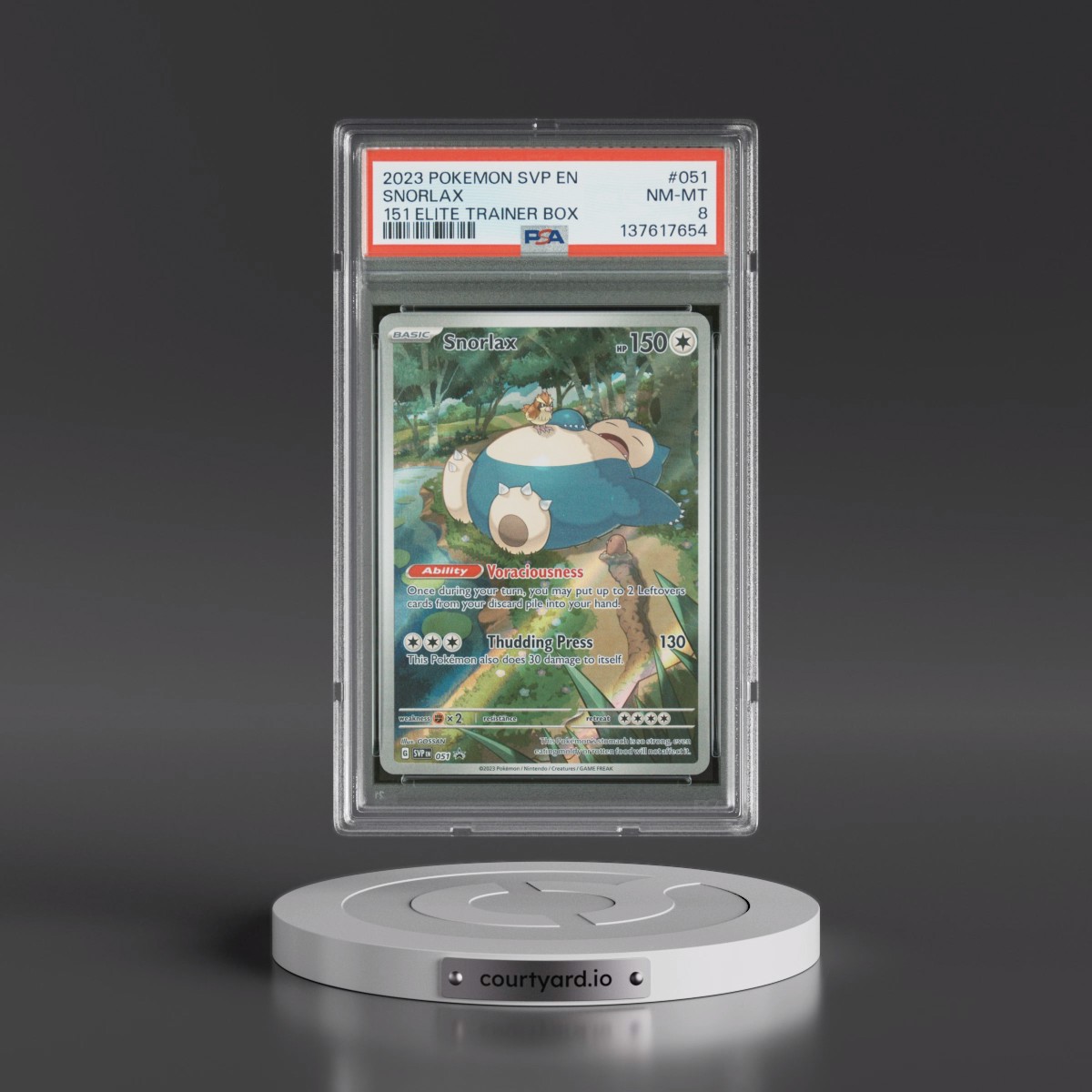 2023 Pokémon Svp EN-SV Black Star Promo #051 Snorlax - 151 Elite Trainer Box (PSA 8 NM-MT)