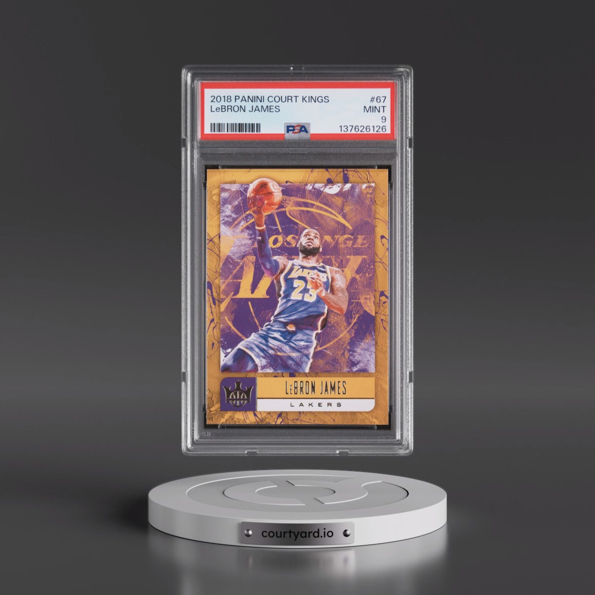 2018 Panini Court Kings LeBron James #67 PSA 9