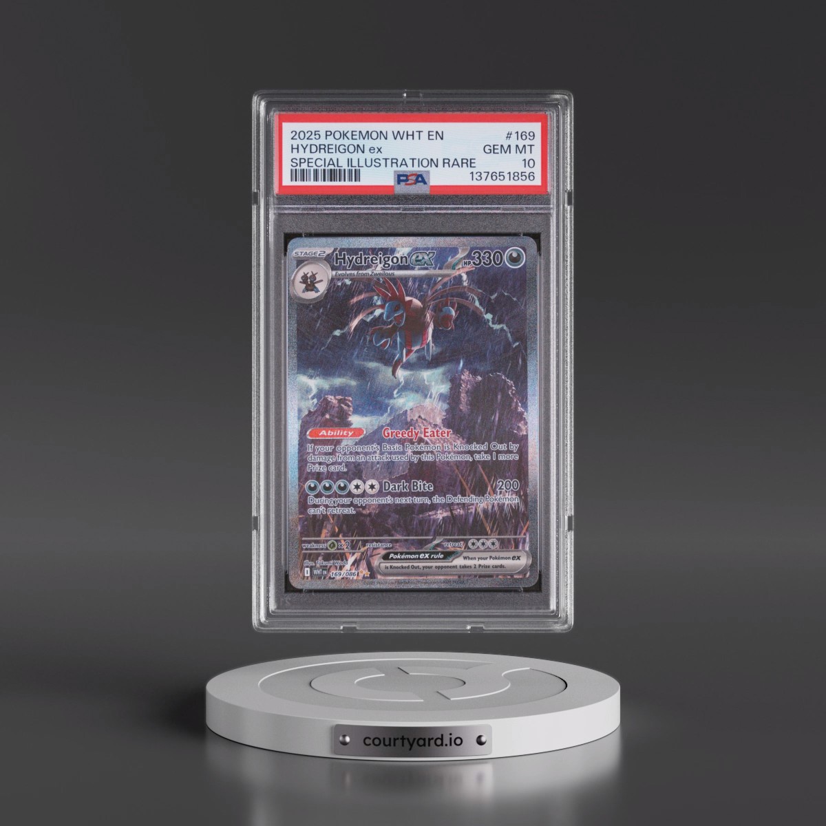 2025 Pokémon Wht EN-White Flare #169 Hydreigon EX - Holo Special Illustration Rare (PSA 10 GEM MINT)