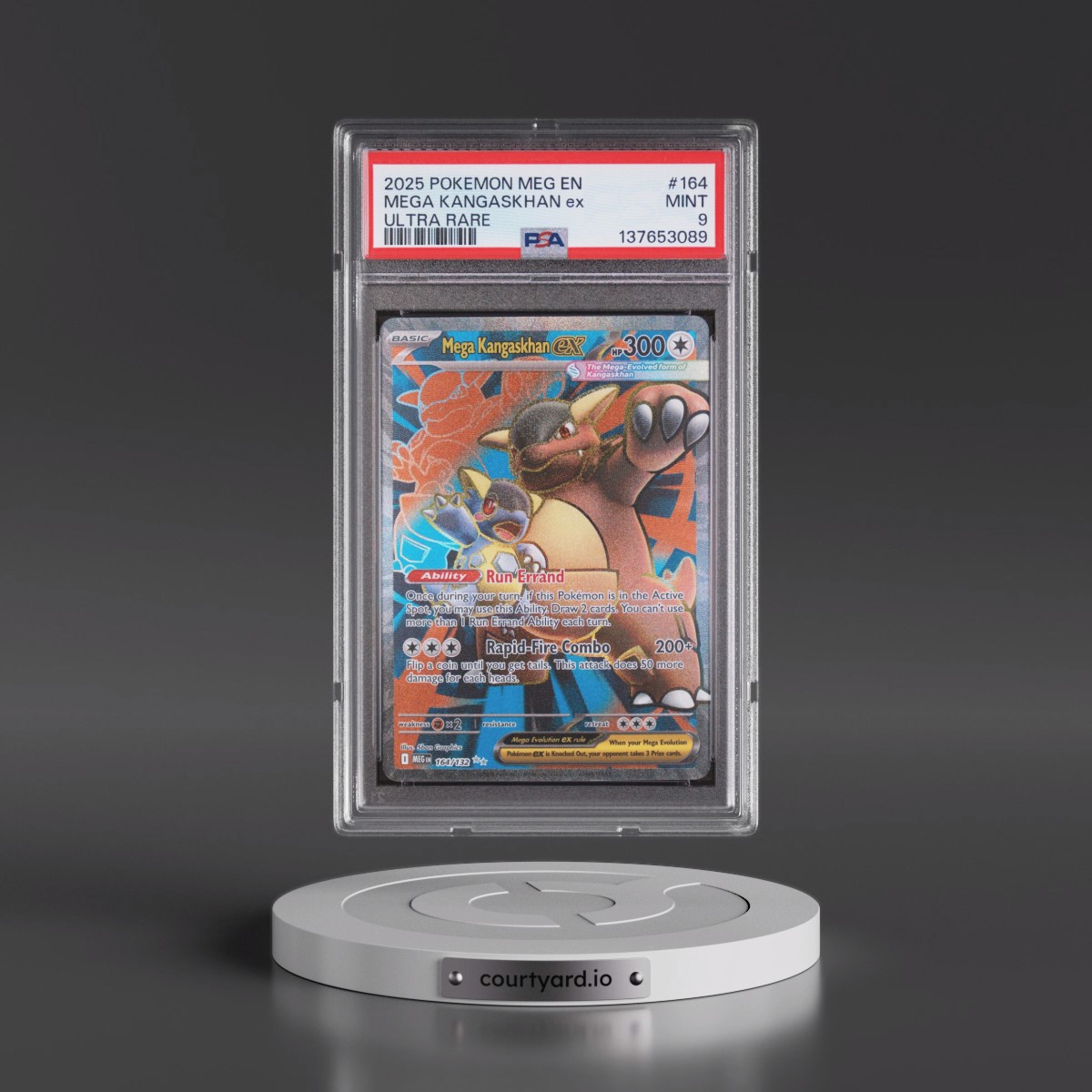 2025 Pokémon Meg EN-Mega Evolution #164 Mega Kangaskhan EX - Holo Ultra Rare (PSA 9 MINT)
