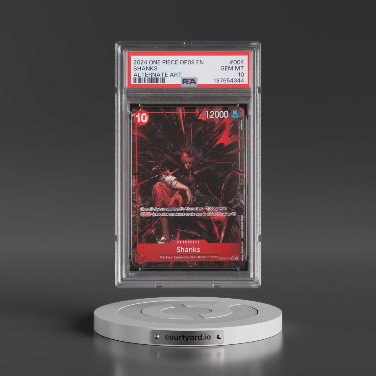 2024 One Piece OP09-Emperors in the New World #004 Shanks - Alternate Art (PSA 10 GEM MINT)