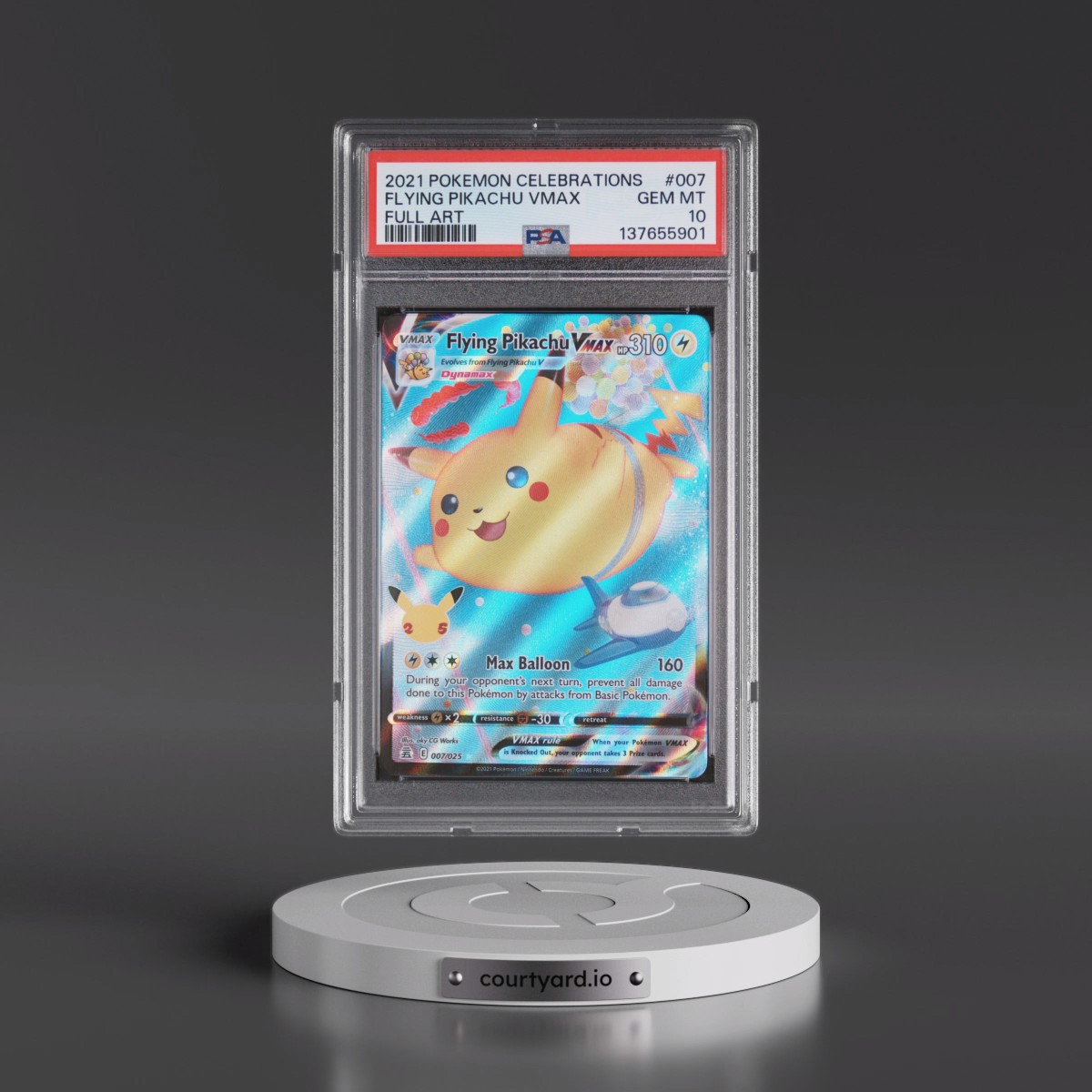 2021 Pokémon Celebrations #007 Flying Pikachu Vmax - Full Art (PSA 10 GEM MINT)