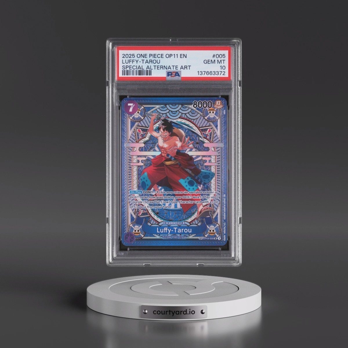 2025 One Piece OP11-A Fist of Divine Speed #005 Luffy-Tarou - Special Alternate Art (PSA 10 GEM MINT)