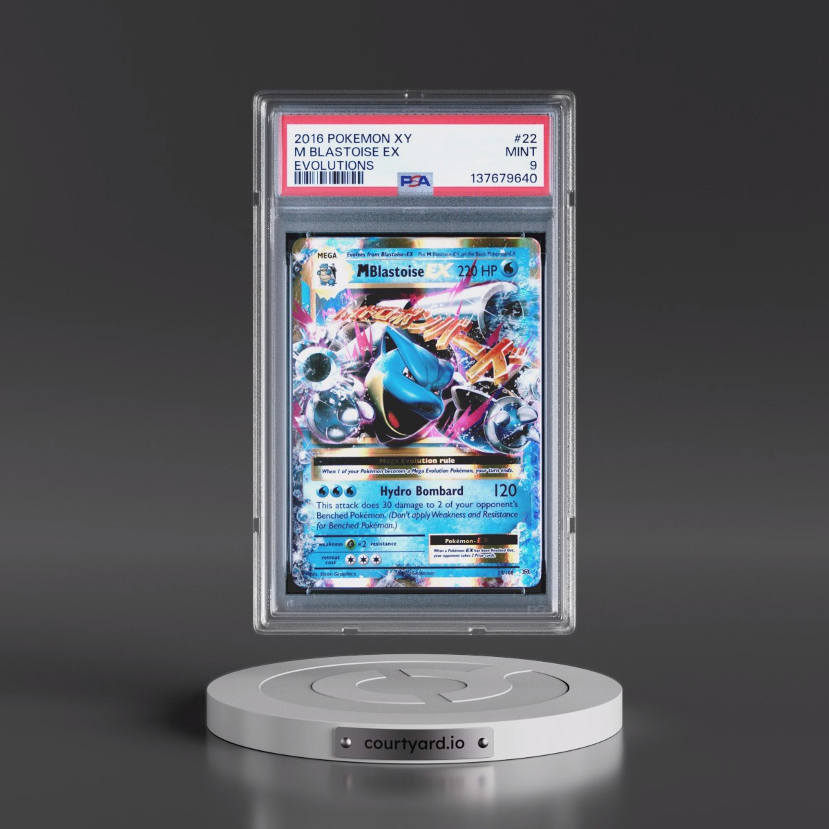 2016 Pokémon XY Evolutions #22 M Blastoise EX - Holo (PSA 9 MINT)