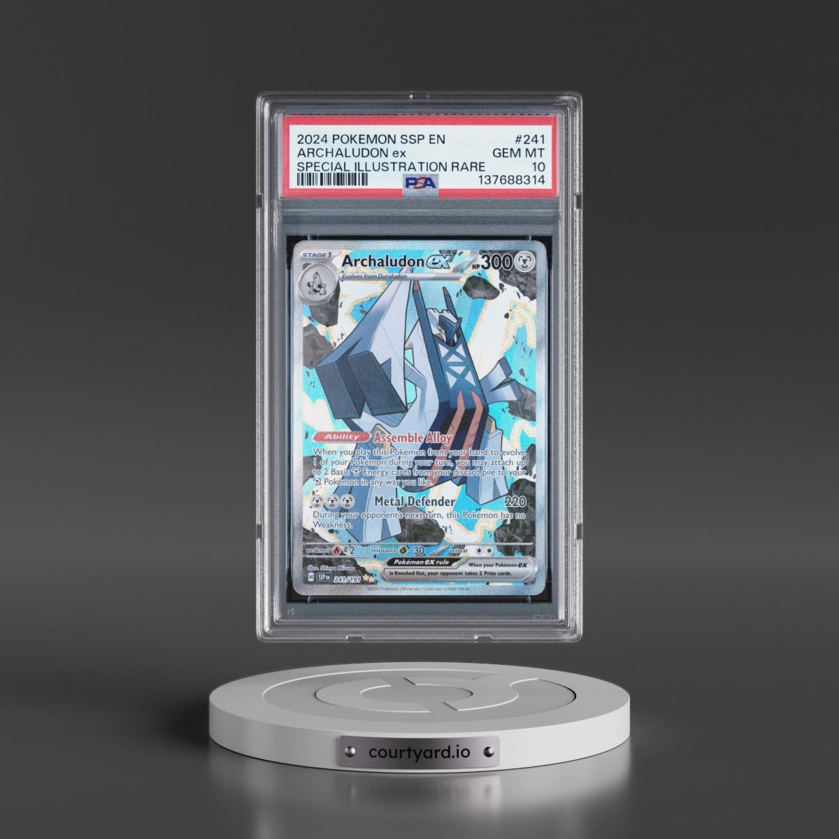 2024 Pokémon Ssp EN-Surging Sparks #241 Archaludon EX - Holo Special Illustration Rare (PSA 10 GEM MINT)
