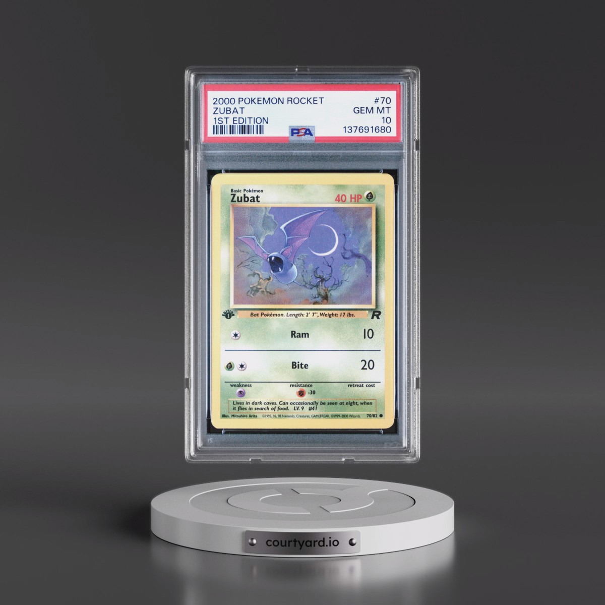 2000 Pokémon Rocket #70 Zubat - 1st Edition (PSA 10 GEM MINT)