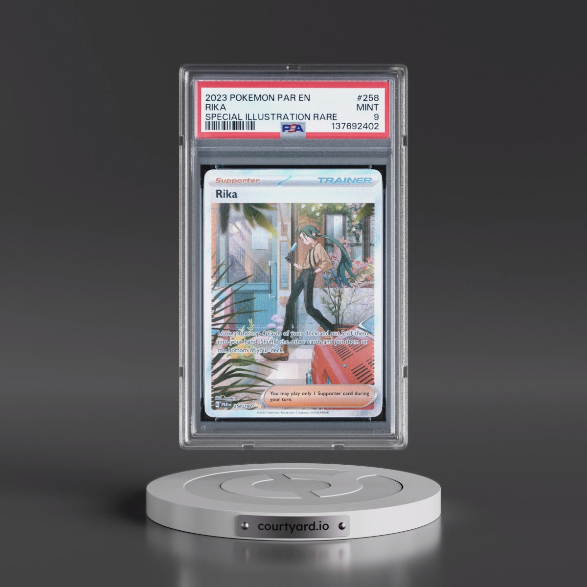 2023 Pokémon Par EN-Paradox Rift #258 Rika - Special Illustration Rare (PSA 9 MINT)