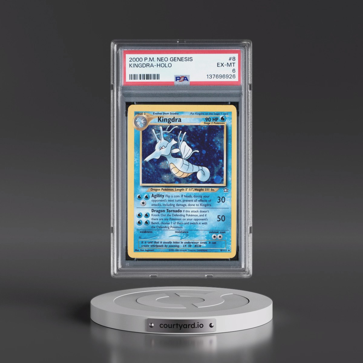 2000 Pokémon Neo Genesis #8 Kingdra - Holo (PSA 6 EX-MT)