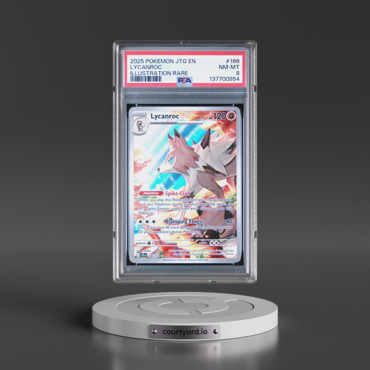 2025 Pokémon Jtg EN-Journey Together #166 Lycanroc - Illustration Rare (PSA 8 NM-MT)