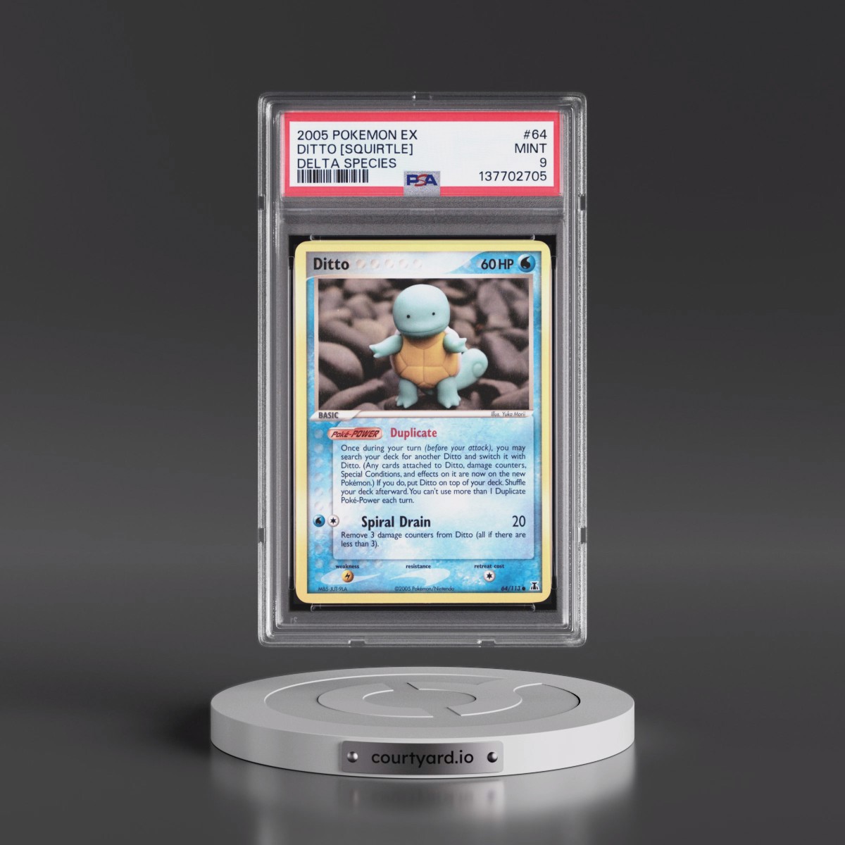 2005 Pokémon EX Delta Species #64 Ditto [Squirtle] (PSA 9 MINT)
