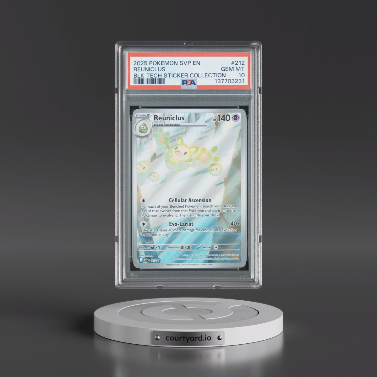 2025 Pokémon Svp EN-SV Black Star Promo #212 Reuniclus - Black Bolt Tech Sticker Collection (PSA 10 GEM MINT)