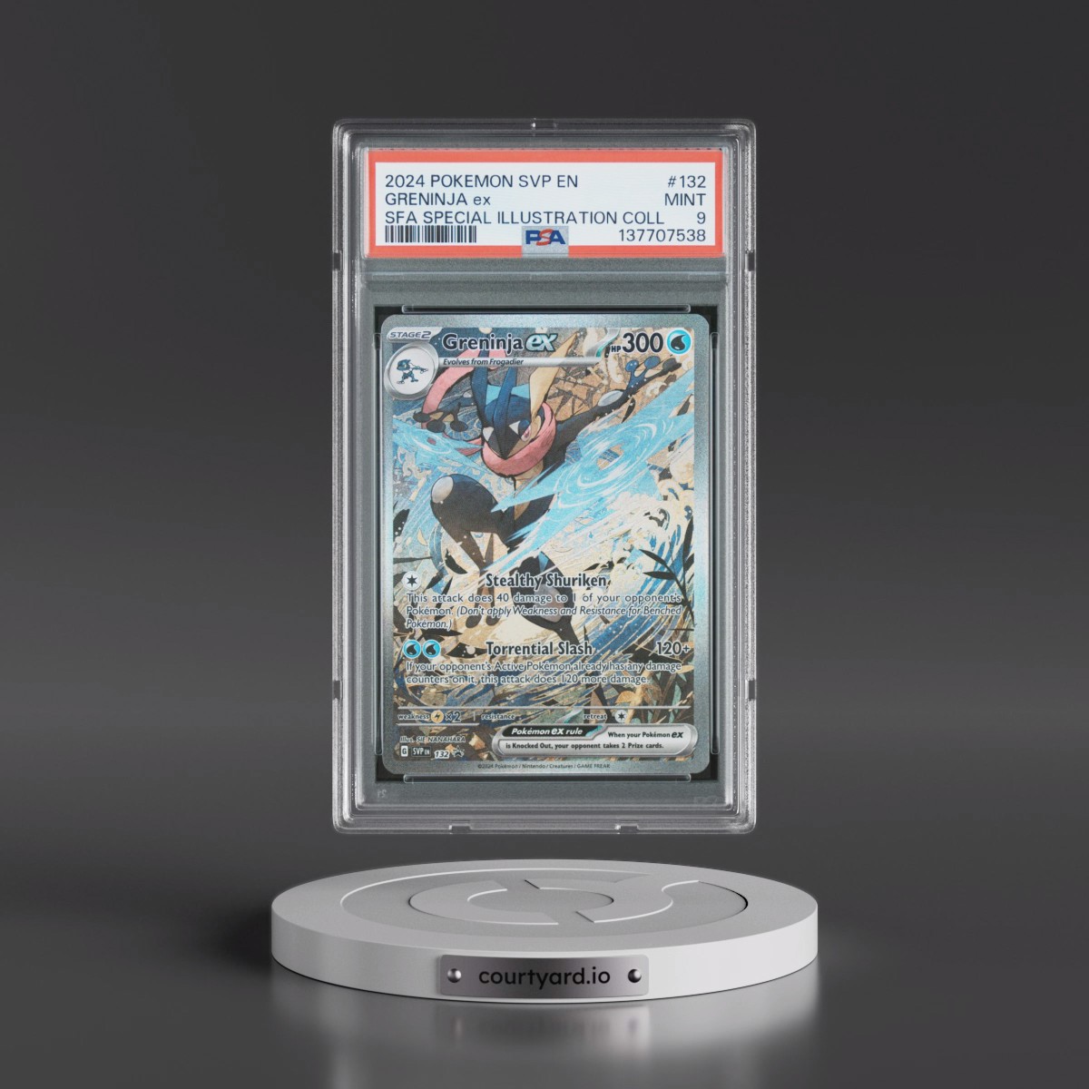 2024 Pokémon Svp EN-SV Black Star Promo #132 Greninja EX - Holo Shrouded Fable Special Illustration Collection (PSA 9 MINT)
