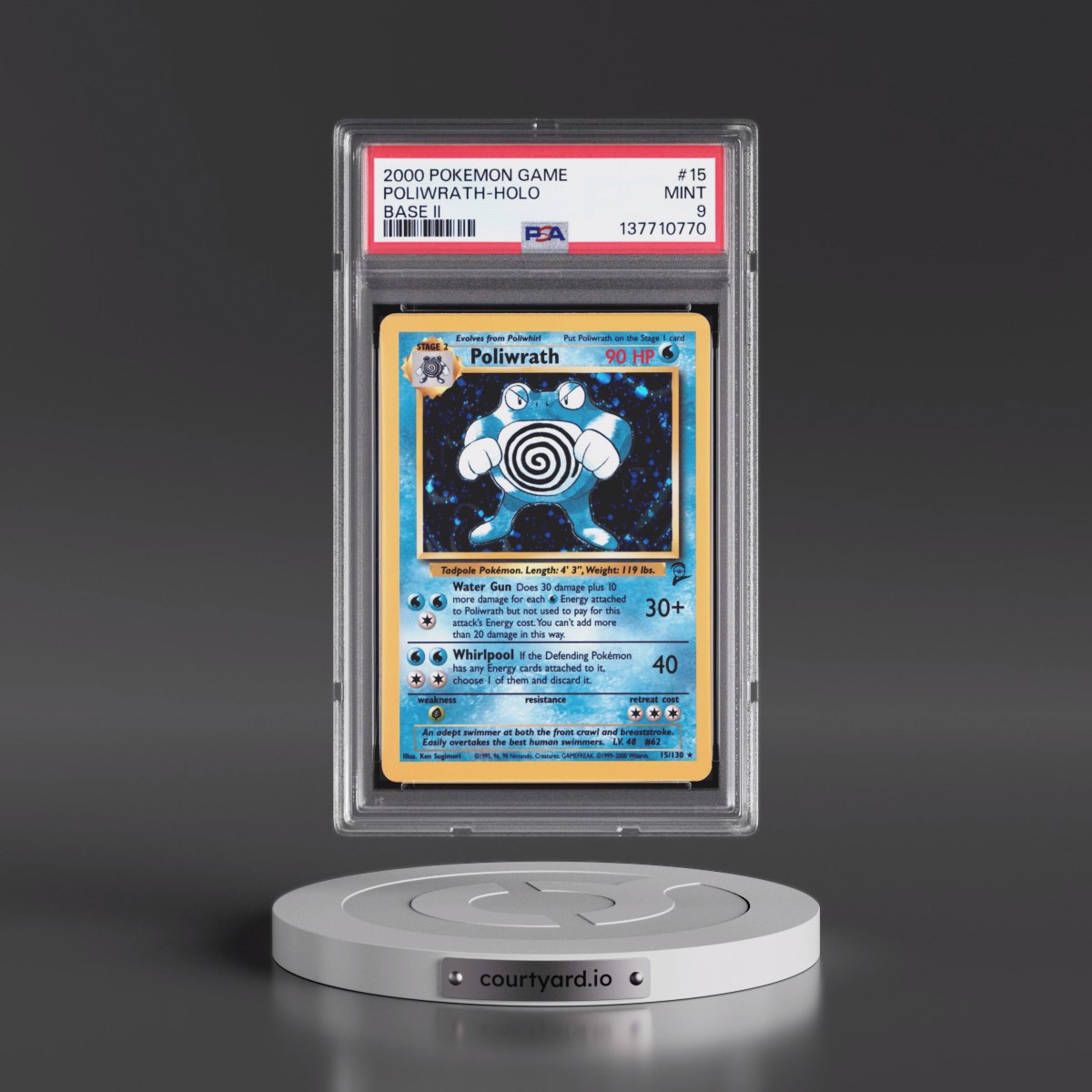 2000 Pokémon Game Base II #15 Poliwrath - Holo (PSA 9 MINT)